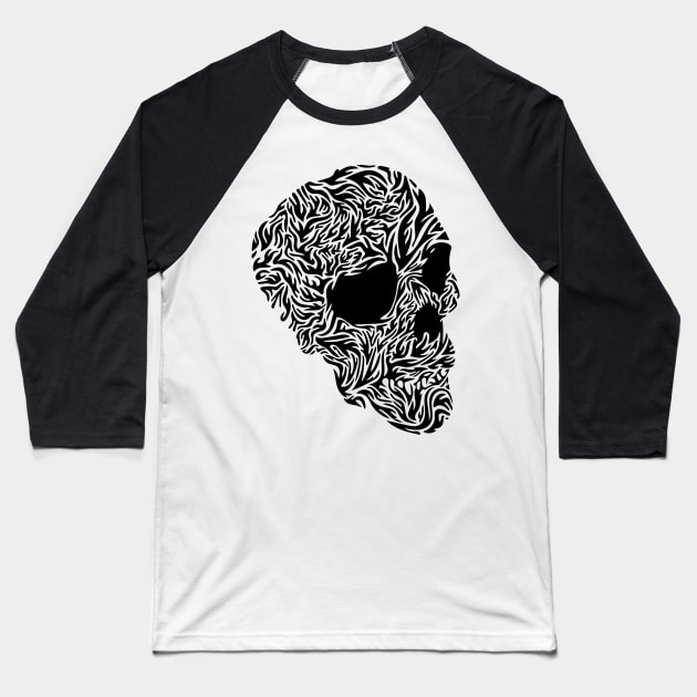 Skull Baseball T-Shirt by blackroserelicsshop@gmail.com